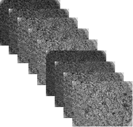 Eksempel på indholdet af et multispektralt billede med 9 forskellige bånd fra nærinfrarødt til ultrablå